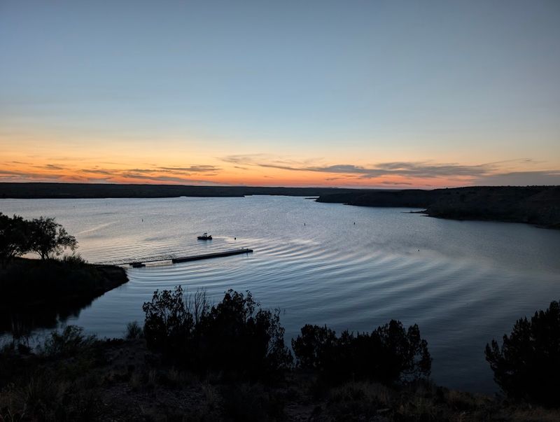 Sunset Light Over The Reservoir