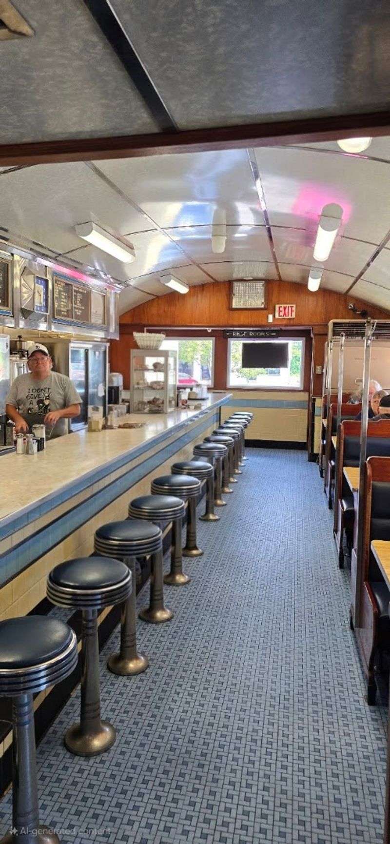 The Ceiling Train Keeps Every Table Looking Up Between Bites
