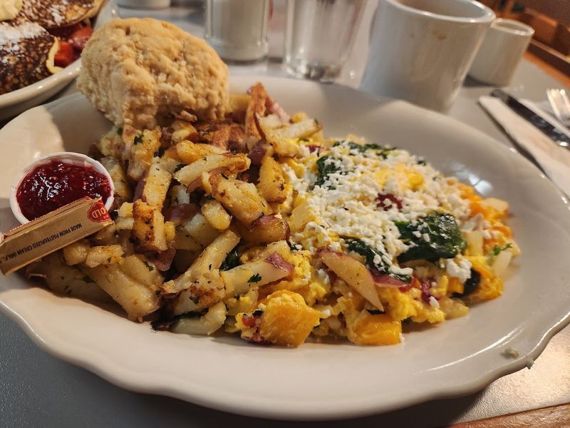 The Veggie Scramble And Home Potatoes Combination