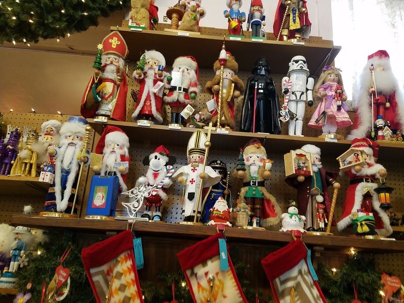 Santas And Nativities Fill The Interior
