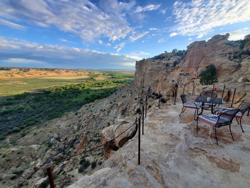 The Upper Patio Overlooks The River Valley