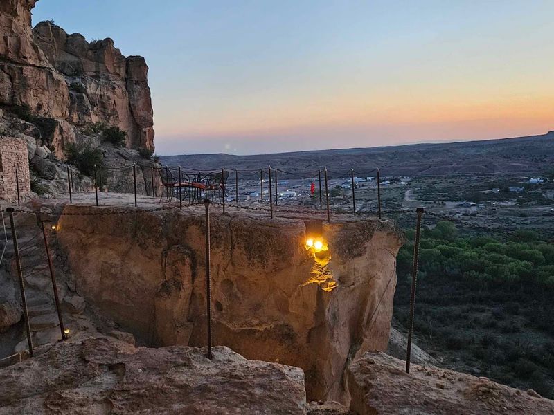 A Stone Stairway Leads Down The Cliffside