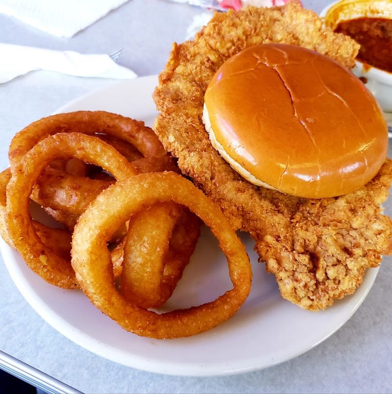 Onion Rings And Fried Zucchini Compete For Plate Space