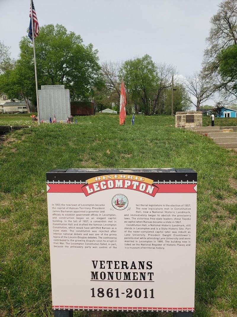 The Site Sits Alongside A Veterans Monument And Lecompton's Restored Historic Jail