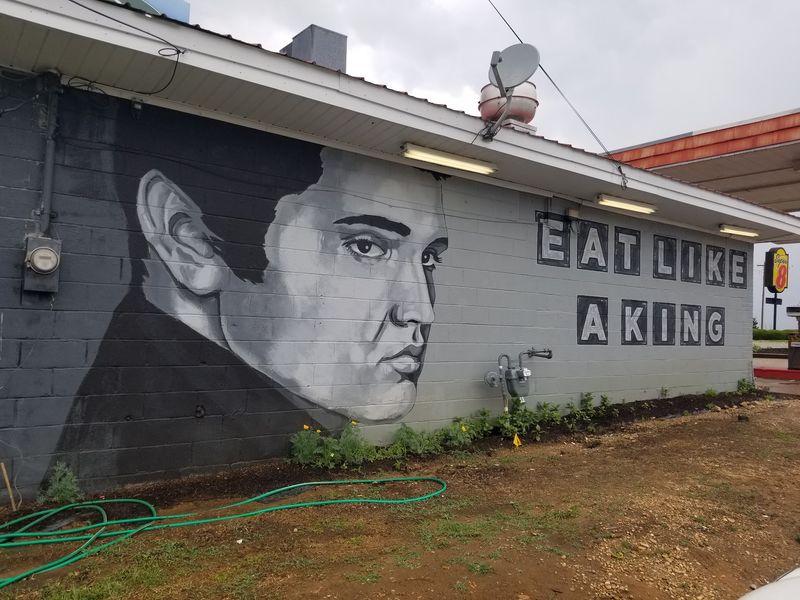 An Elvis Mural Marks The Belden Stop Outside Tupelo