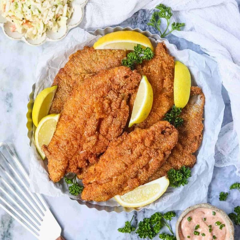 Fried Fish Gives The Plate A Crisp Center