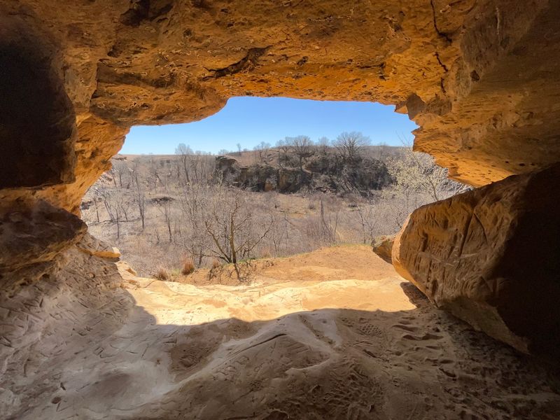 Buffalo Track Canyon Nature Trail At Kanopolis State Park, Marquette, Kansas