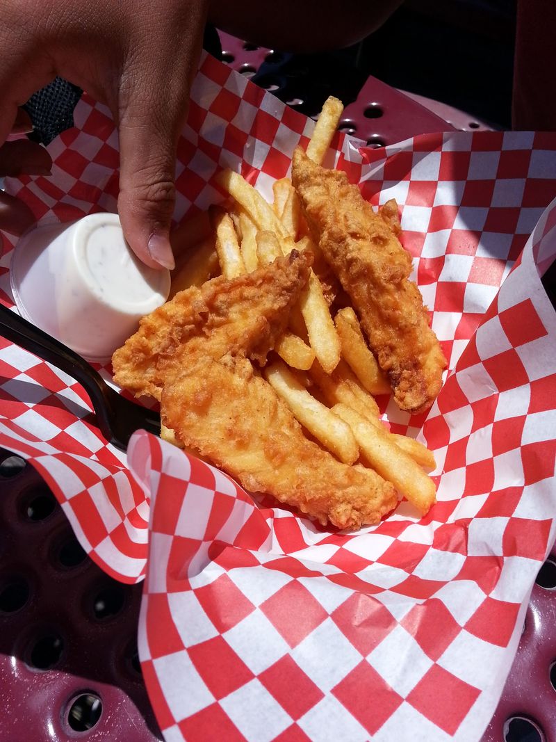 Fish and Chips Served by the Half Pound