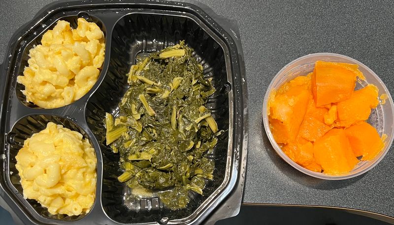Mac And Cheese And Collard Greens Complete The Southern Plate