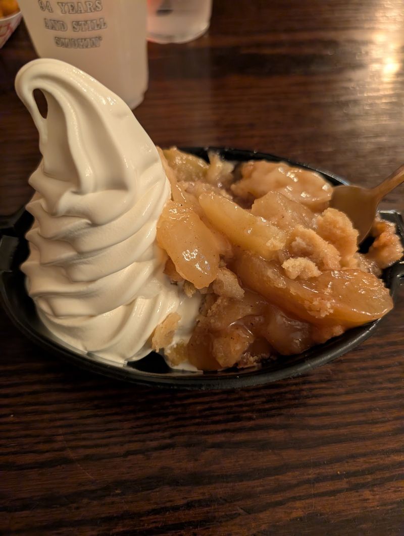 The Famous Peach Cobbler and Ice Cream
