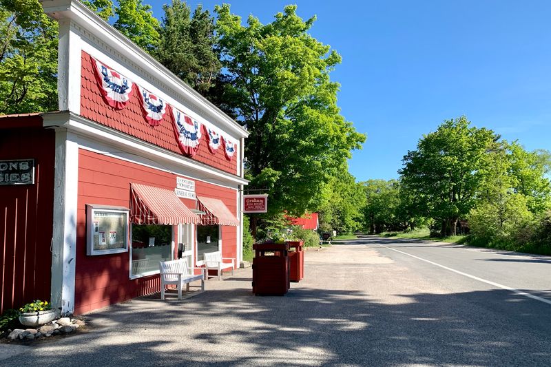 A Little Red Store Interrupts The Scenery