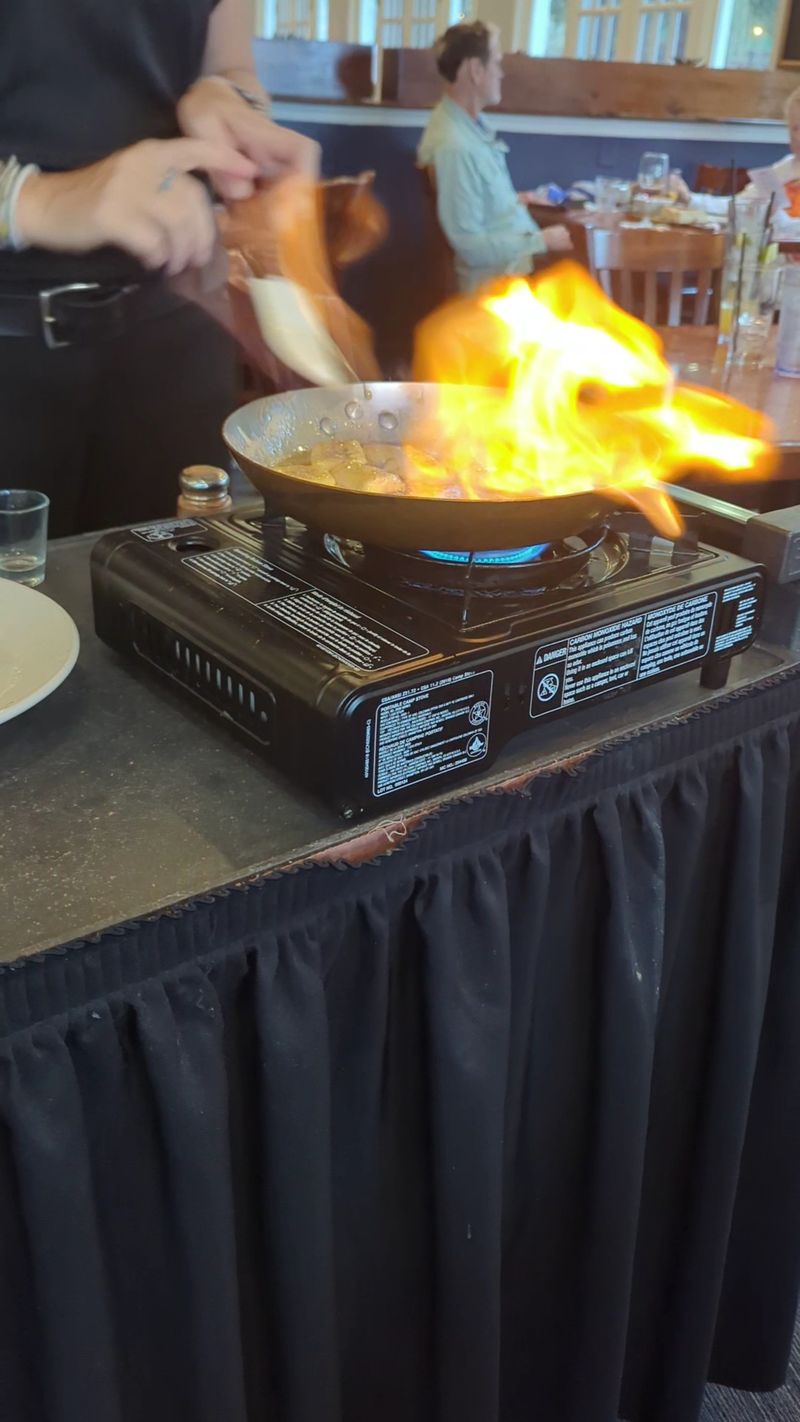 Bananas Foster Set Aflame at Your Table