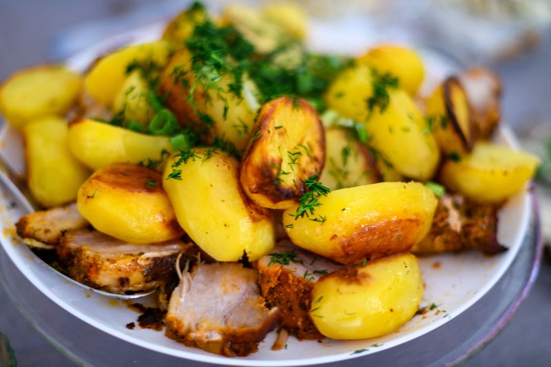 Slow-Cooked Porketta With Potatoes