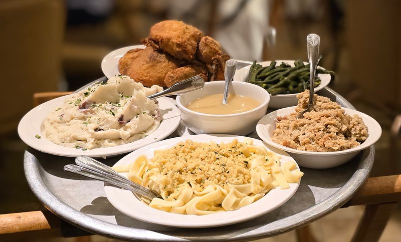 Mashed Potatoes Noodles And Dressing Keep The Bowls Busy