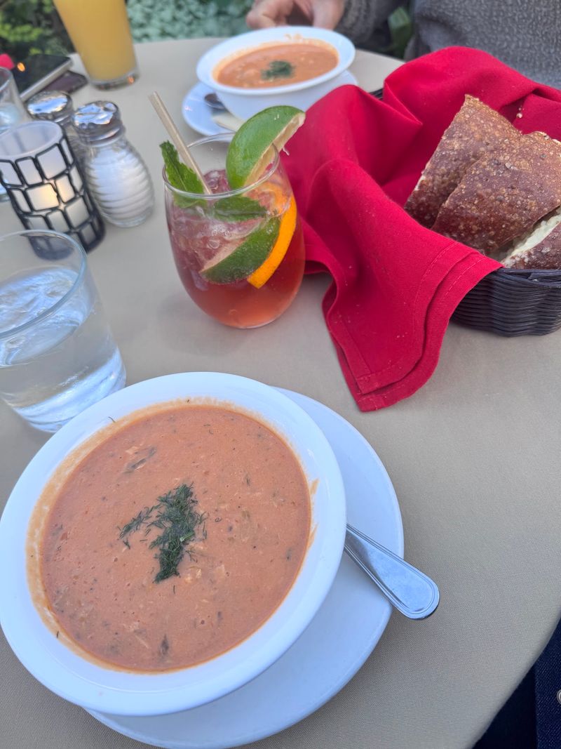 Salmon Bisque and Bread Made for Dunking