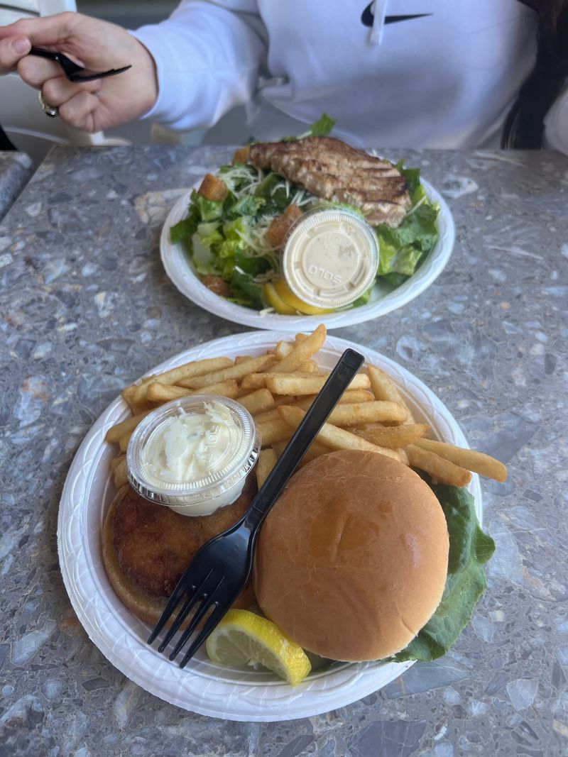 Grouper Sandwiches Served Salad Style