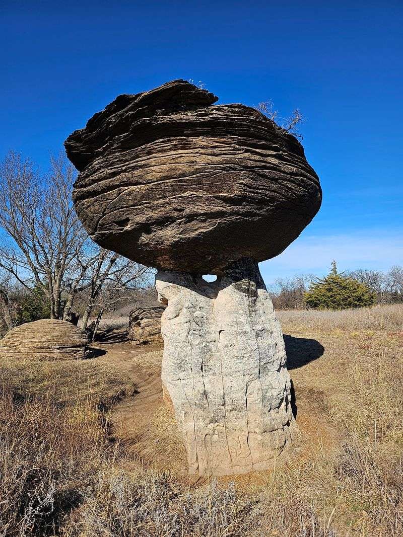 Sandstone Country And The Nearby Mushroom Rocks