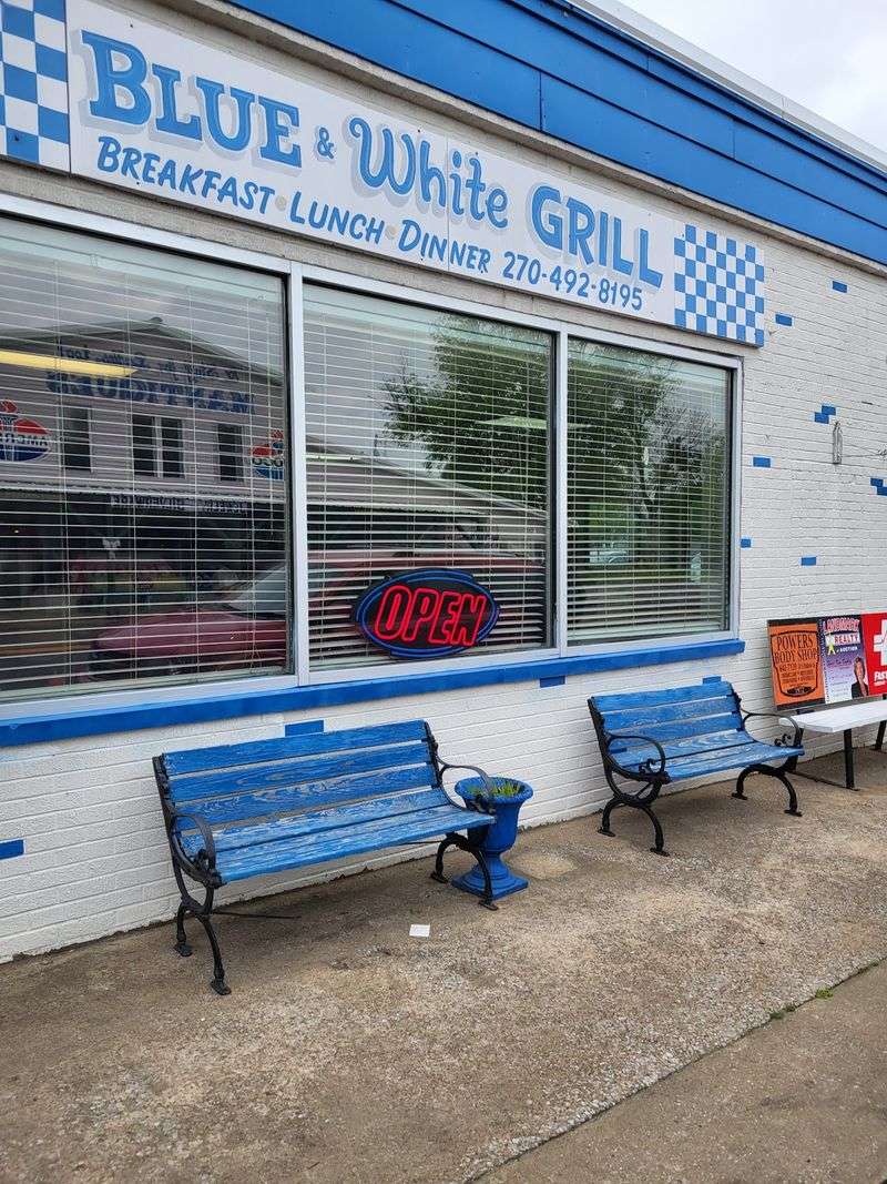 Blue and White Grill