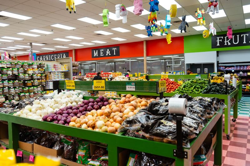 Walls Of Spices, Produce, And Pantry Staples