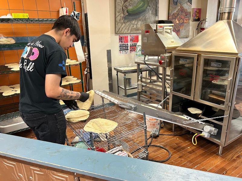 Fresh Tortillas Pressed and Cooked All Day Long