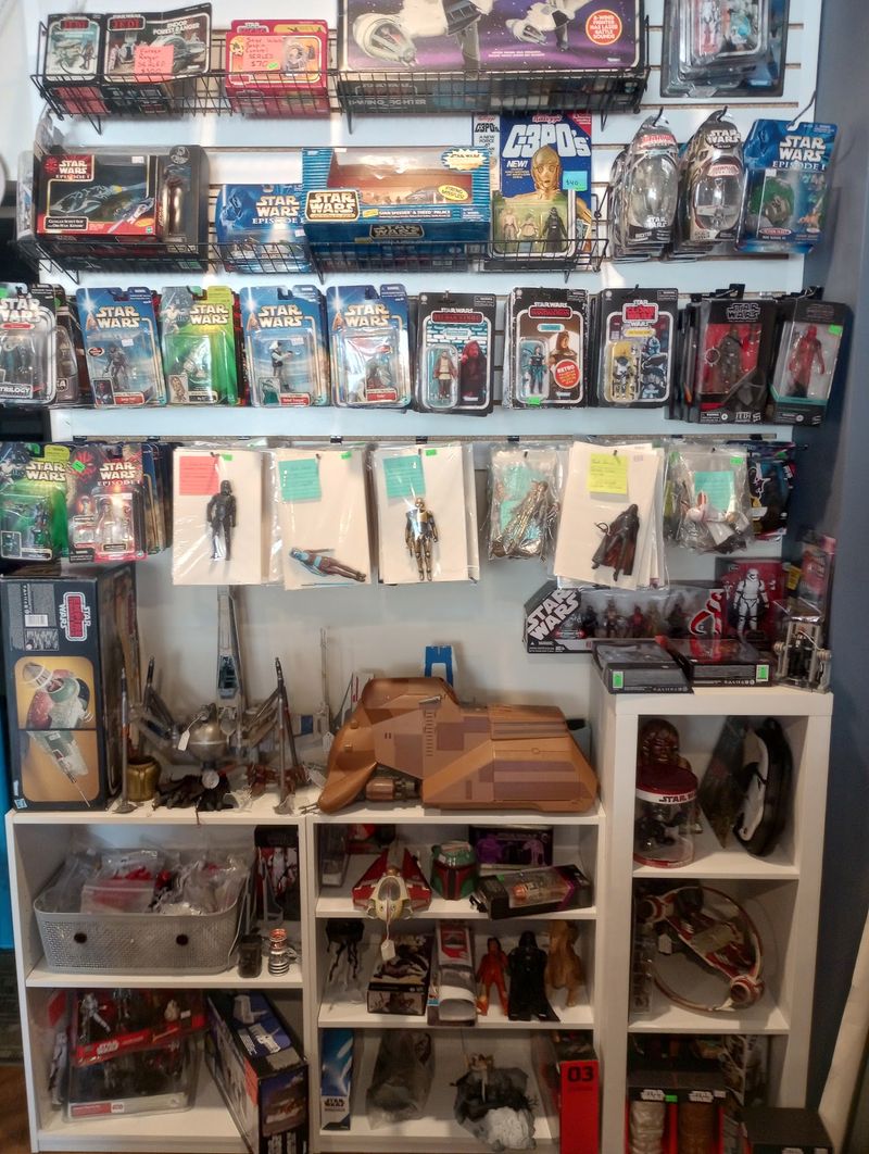 Shelves Stacked With Vintage Action Figures