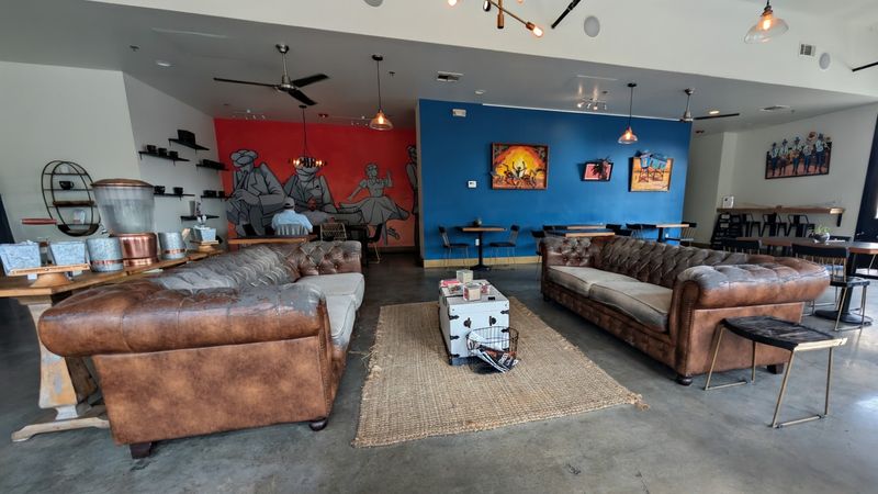 Light-filled rooms and colorful wall art