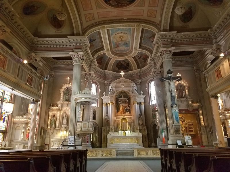 Stained glass, altar, and old-world detail