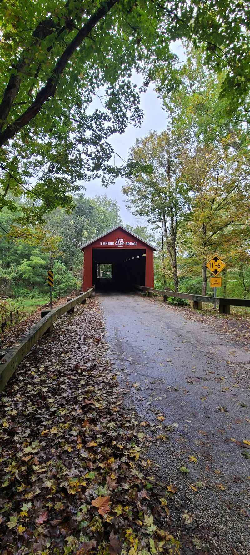 Baker’s Camp Covered Bridge Pairs Timber With Big Walnut Creek