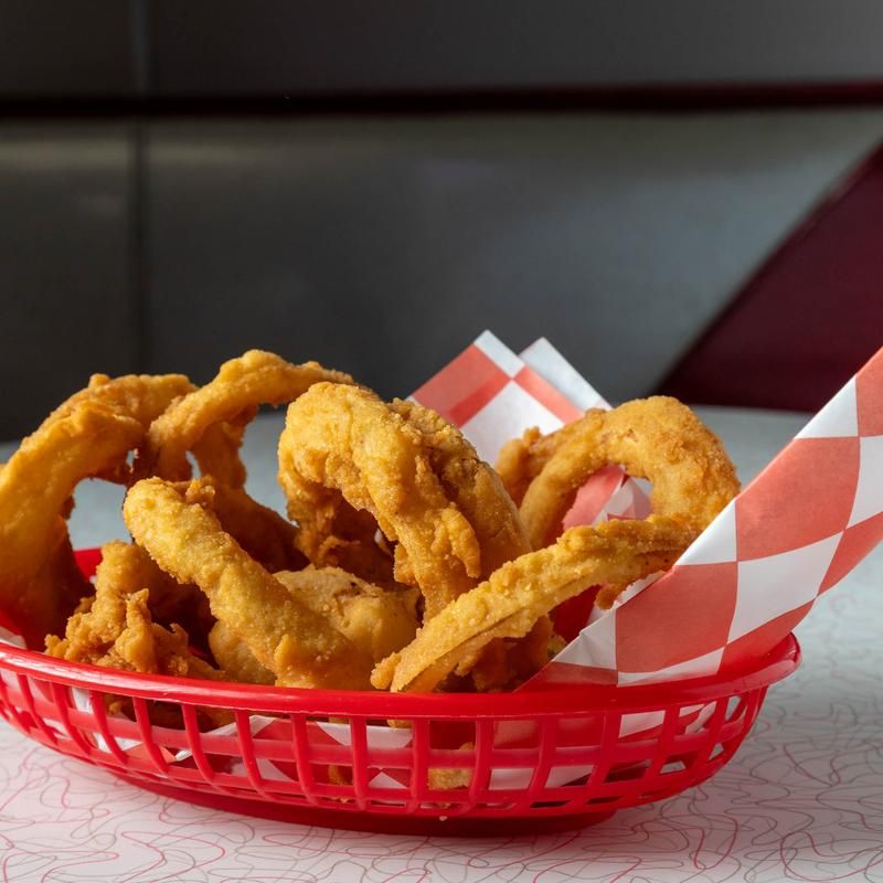 Golden Onion Rings Made In-House