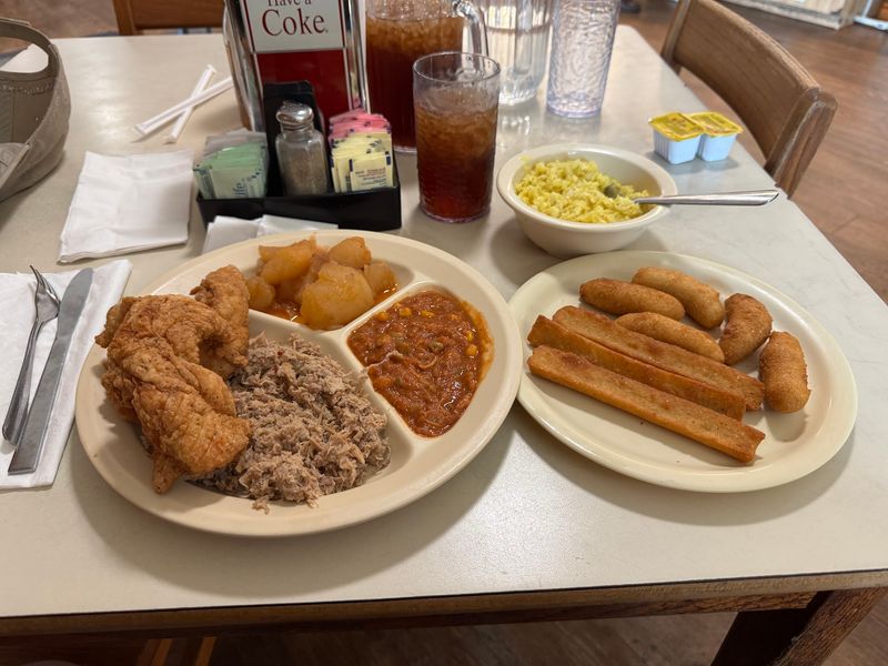 Hushpuppies, Corn Sticks, and Mustard Slaw