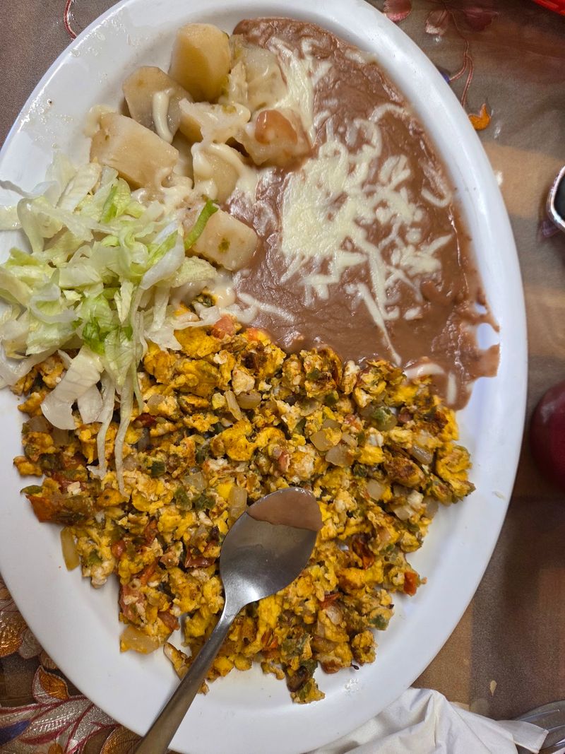 Breakfast Plates and Christmas Huevos Rancheros