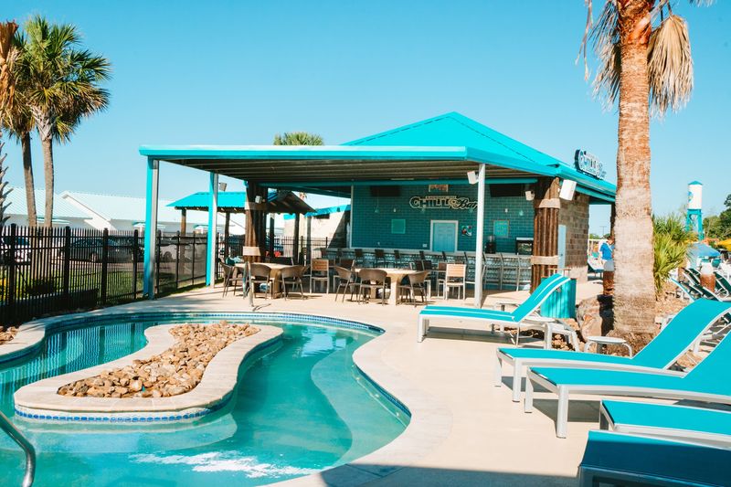 Relaxing In A Poolside Cabana