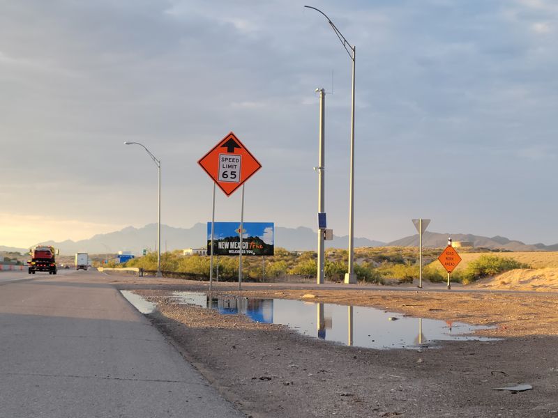 Desert Peaks Rise Beyond Town