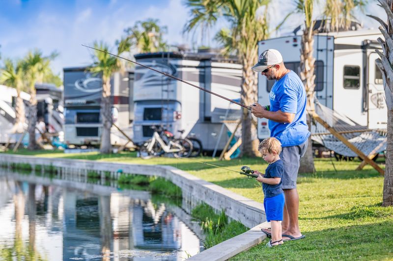 Casting A Line At The Fishing Ponds
