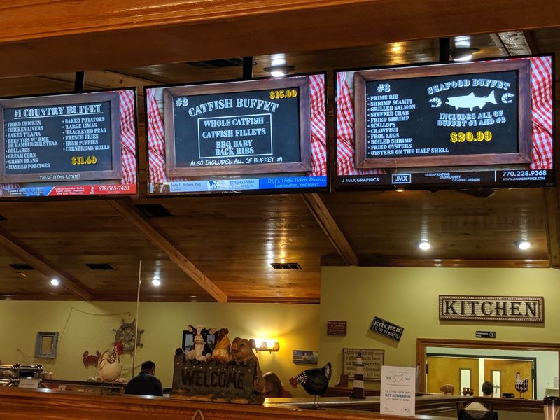 Seafood Buckets And Extras Sit Outside The Main Buffet