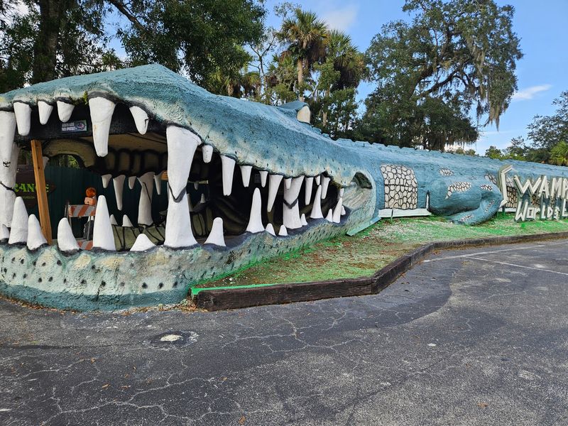The Giant Alligator Is Also Part Of The Entrance Complex