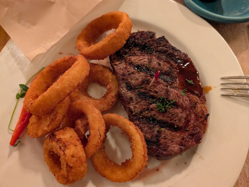 Steak Cooked Over a Wood-Fired Grill