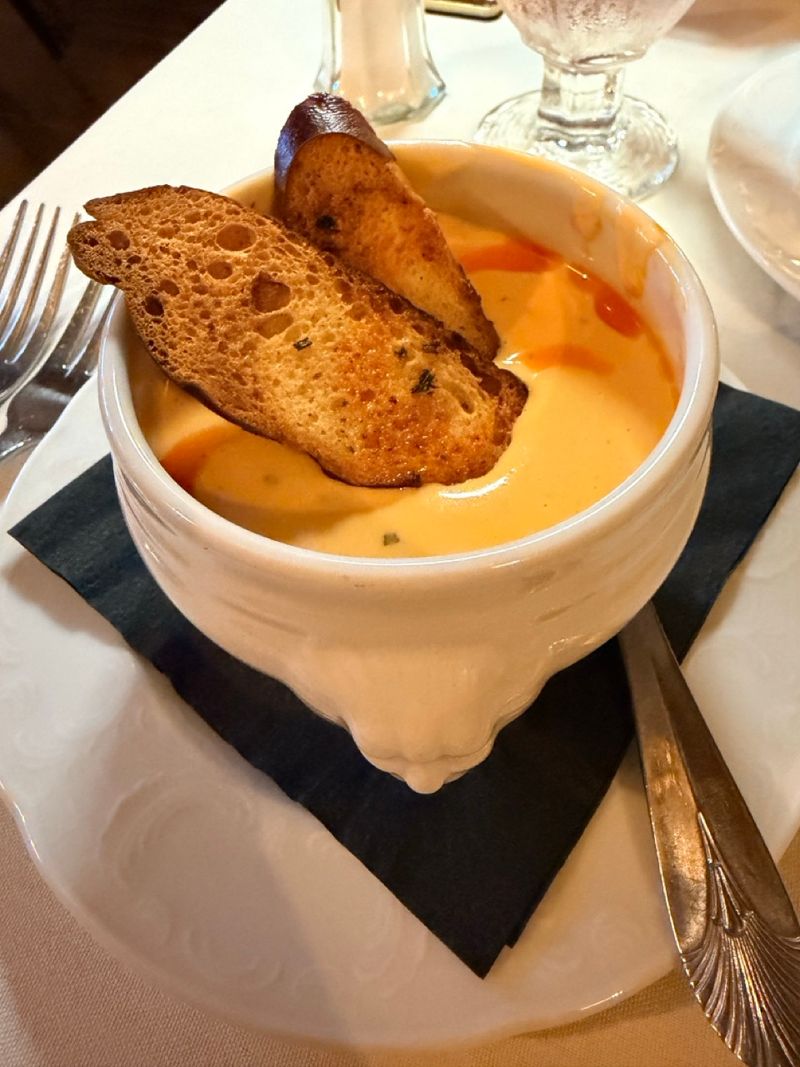 The Cheese Soup Brings Texture To The First Course