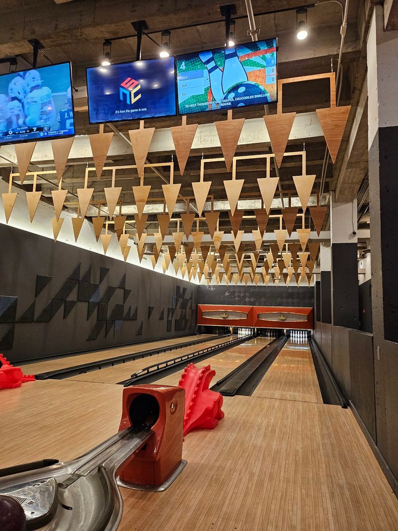 Four Bowling Lanes Sit Downstairs Beneath The Restaurant