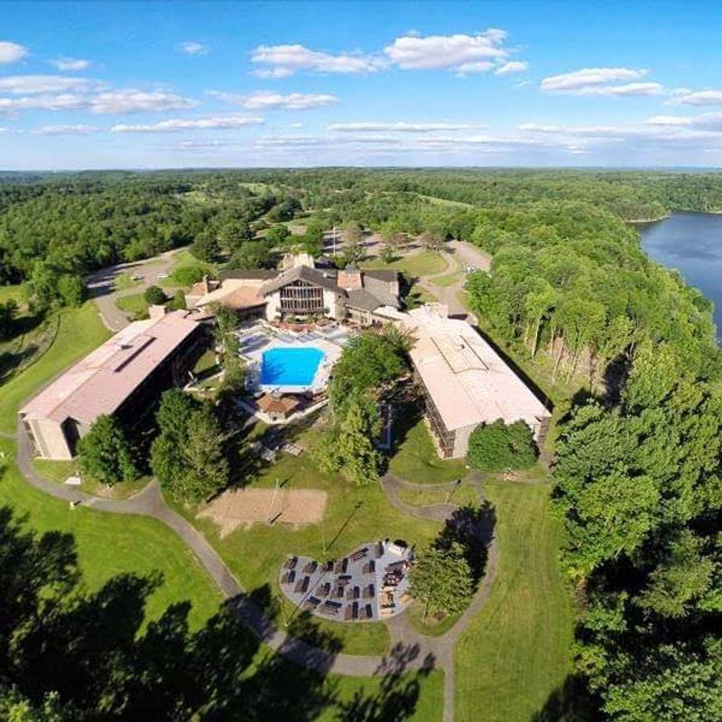 Massive Timber Beams And Lake Views At The Lodge