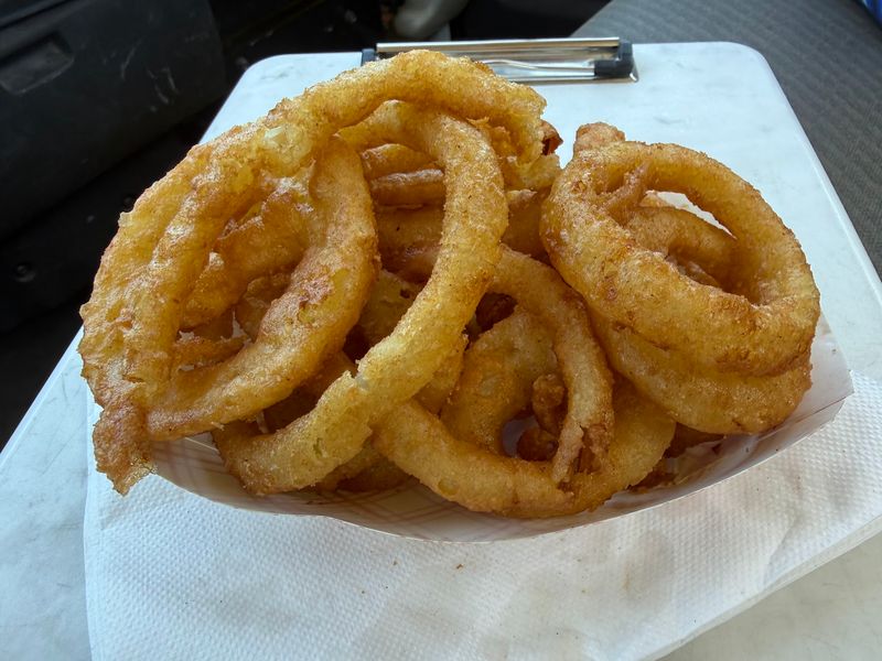 Onion Rings, Hush Puppies, and Slaw