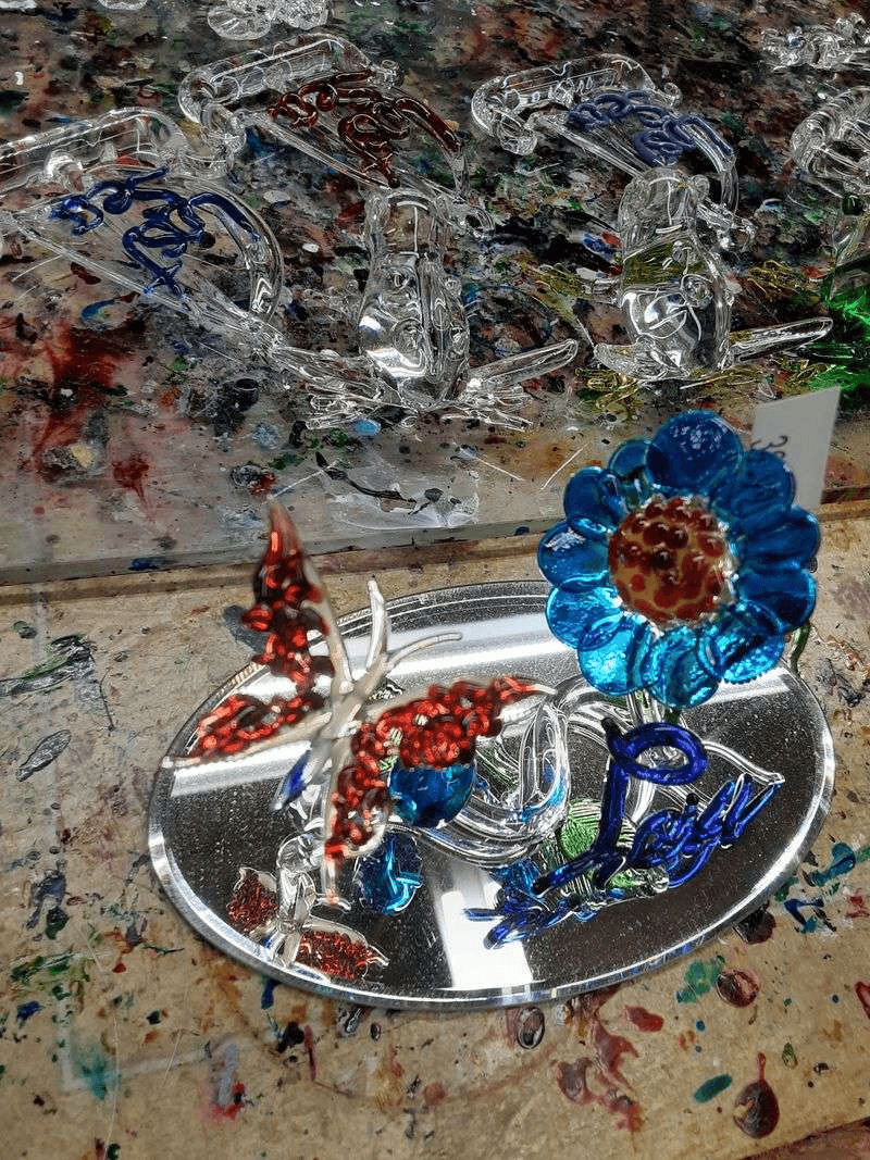 Save Room For Ice Cream And Glass Art Up Top