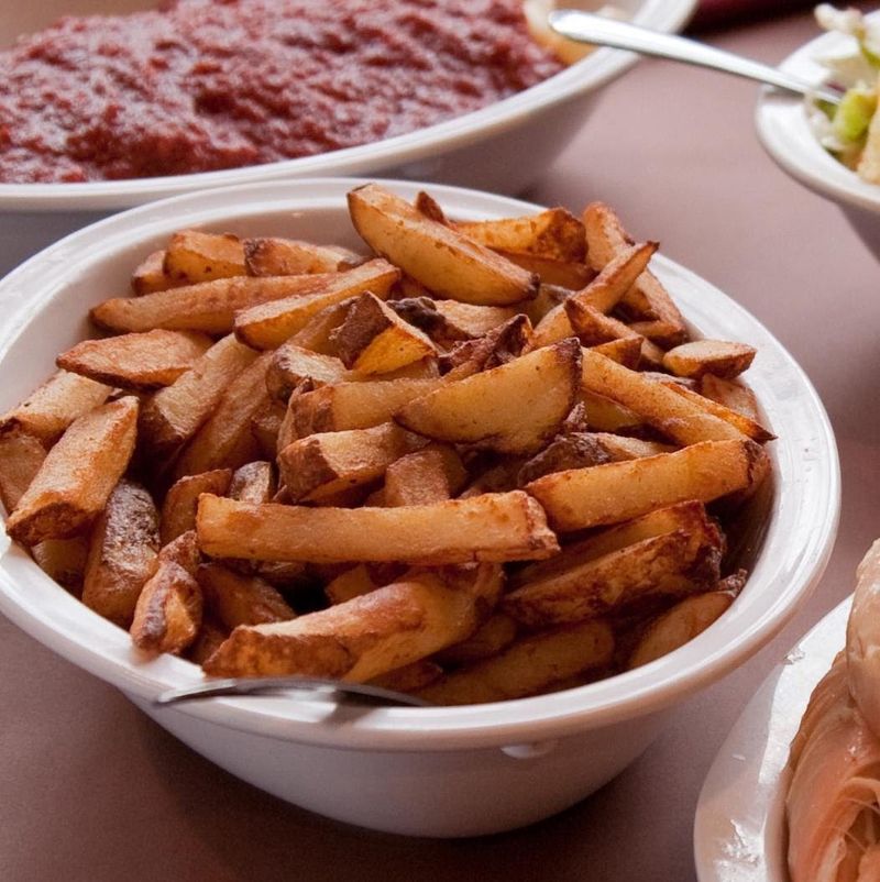 Pasta And Fries On The Same Table Make Total Sense Here
