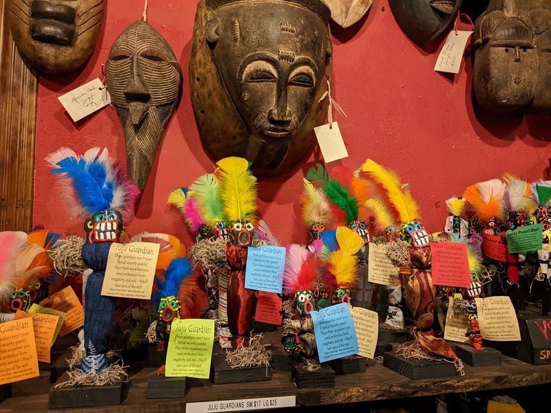 Shelves Packed With Handmade Gris Gris And Voodoo Dolls