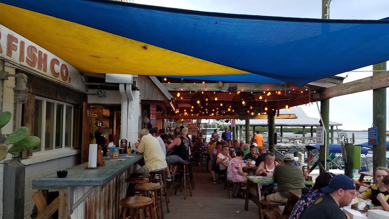Picnic Table Seating and a Friendly Crowd