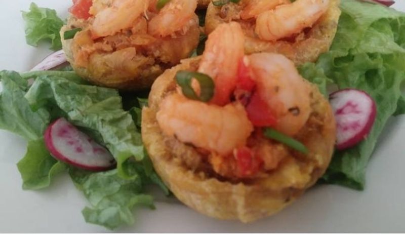 Mofongo Pounded From Green Plantains And Garlic