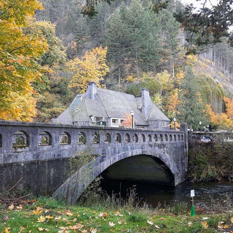 A Historic Stone Lodge Beneath The Falls