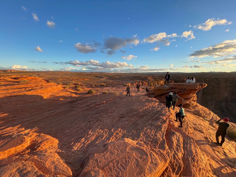 Golden Light At Sunrise And Sunset Across The Canyon
