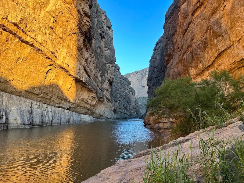 Santa Elena Canyon’s 1,500-Foot Limestone Walls Tower Above The River