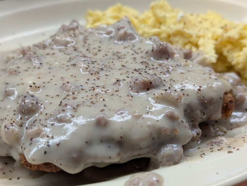 Hash Browns And Biscuits With Gravy
